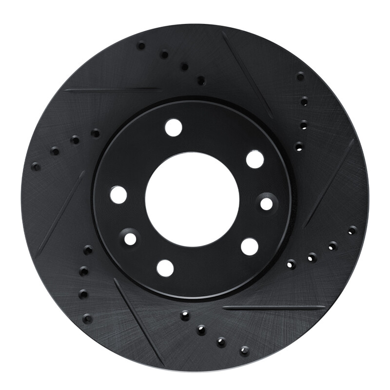 Kia Sedona Brake Rotor (1) - Front Right - R1 Concepts - Drilled & Slotted - Black - `03-`05